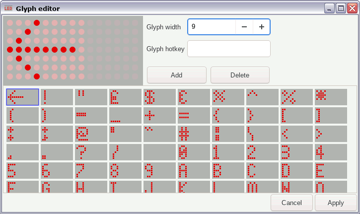 Screenshot of glyph editor