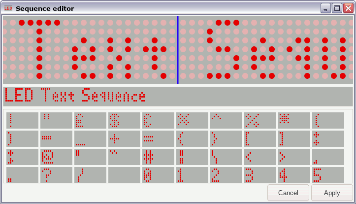 Screenshot of sequence editor